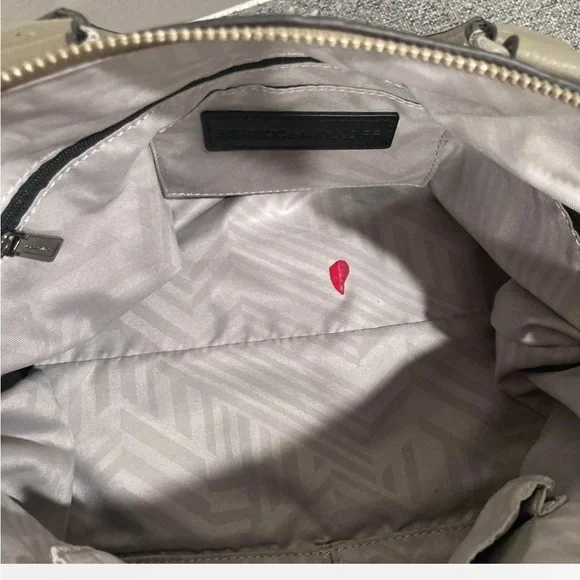 Rebecca Minkoff Moto Grey Pebble Leather Zippered Crossbody Bag - Picture 8 of 8